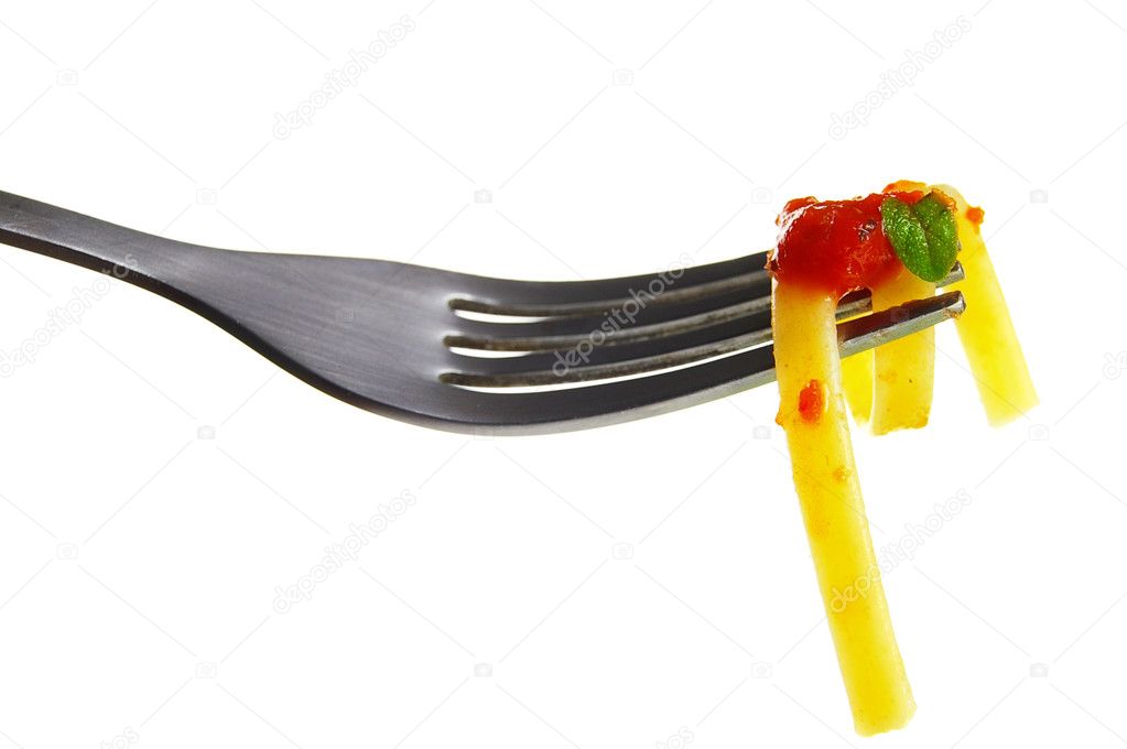 Pasta on a fork