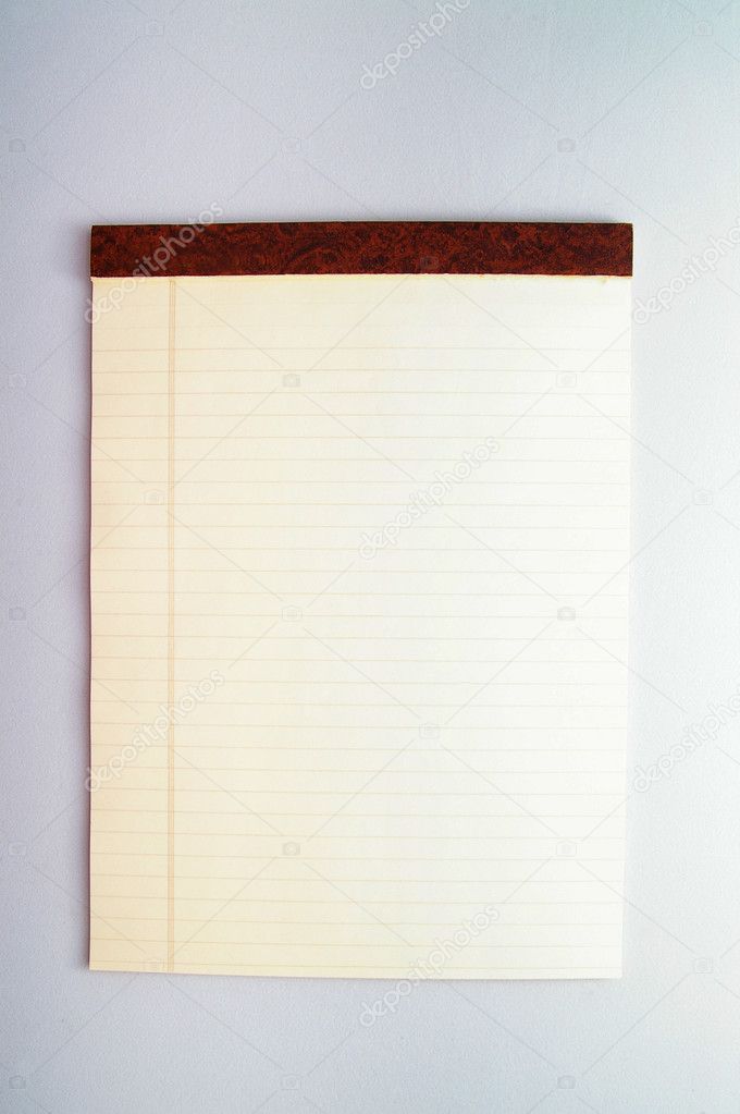 Blank yellow legal pad Stock Photo by ©zimmytws 9324729