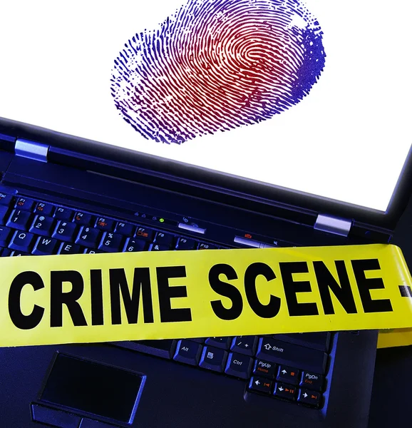 Laptop fingerprint — Stock Photo, Image