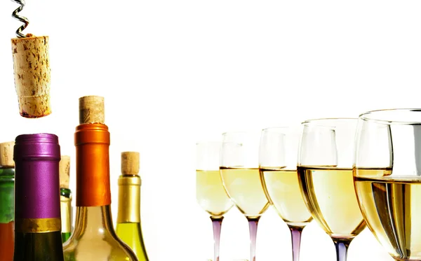 Witte wijn glazen — Stockfoto