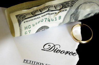 Divorce decree and cash clipart