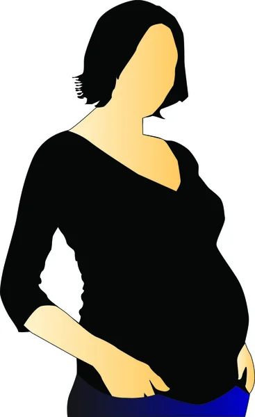 Gravid kvinna 2 — Stock vektor