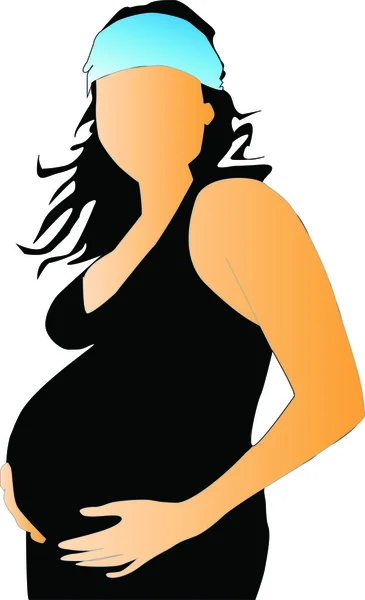 怀孕的女人 1 — 图库矢量图片#
