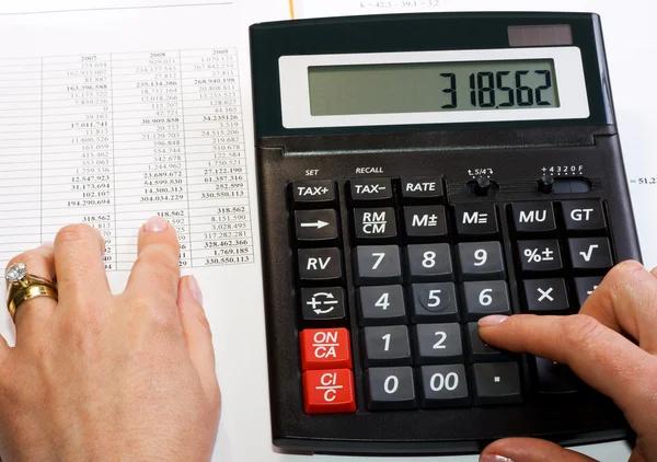 stock image Analyzing financial data