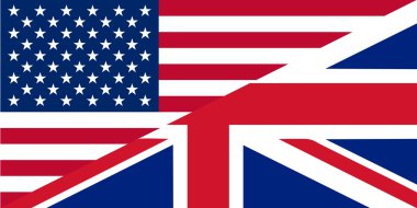 American and British English language icon - isolated vector illustration clipart