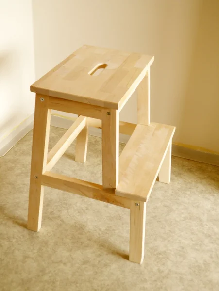 Beech wood board step stool — Stock Photo, Image