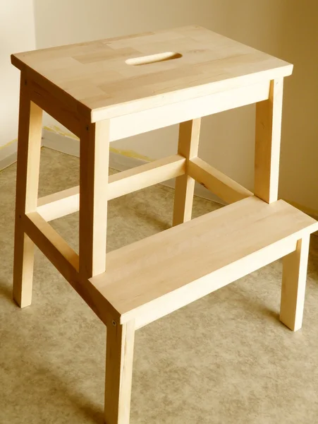 Beech wood board step stool — Stock Photo, Image