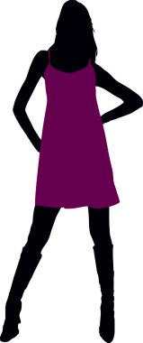 Silhouette of a sexy girl clipart