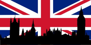 Houses of Parliament and Union Jack clipart