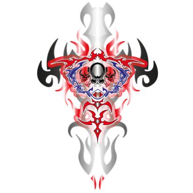 The vector image a cross and a skull clipart