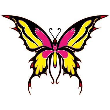 The vector image the pink butterfly clipart