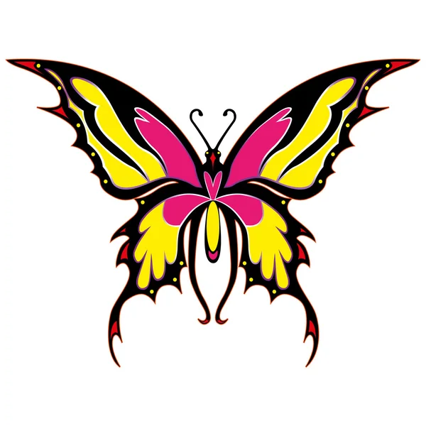 A imagem vetorial a borboleta rosa — Vetor de Stock