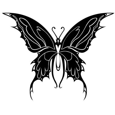 The vector image the pink butterfly clipart