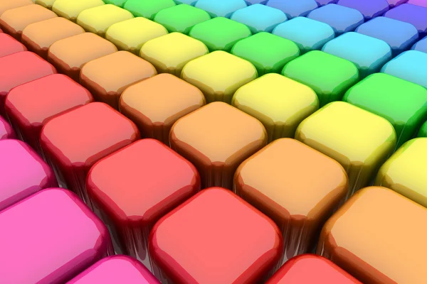 Color Rounded Cubes Stock Image