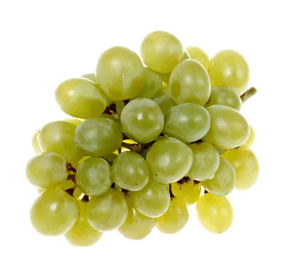 Grappolo di uva verde isolato su fondo bianco. — Foto Stock