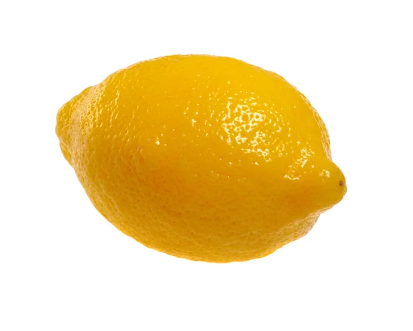 Φρέσκο λεμόνι σε ένα πιάτο, απομονωθεί σε λευκό φόντο. — Φωτογραφία Αρχείου