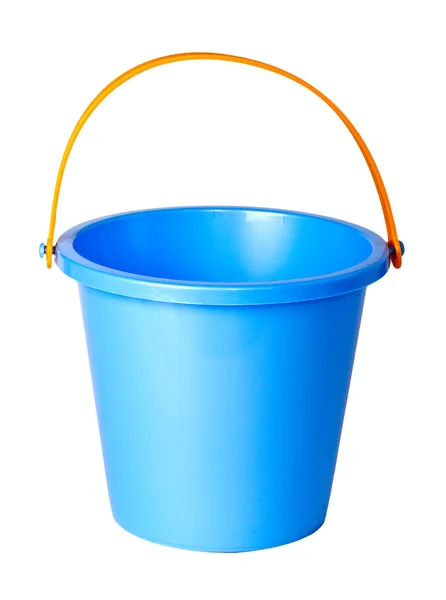 Modré děti kbelík izolovaných na bílém pozadí. — Stock fotografie