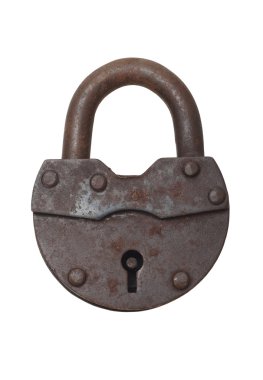 Old lock on a white background (isolated). clipart