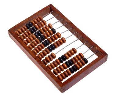 beyaz zemin üzerinde (retro izole eski abacus).