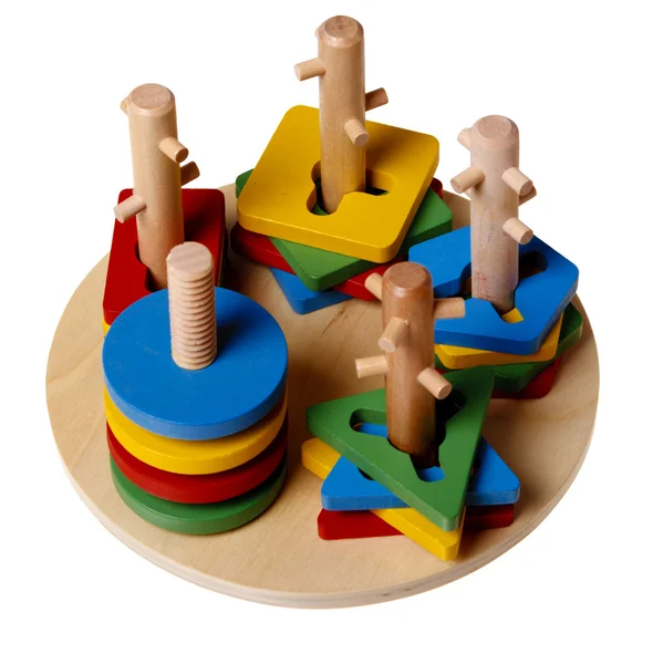Colourful children's Pyramid (puzzle) isolated on a white backgr — Stock Photo, Image