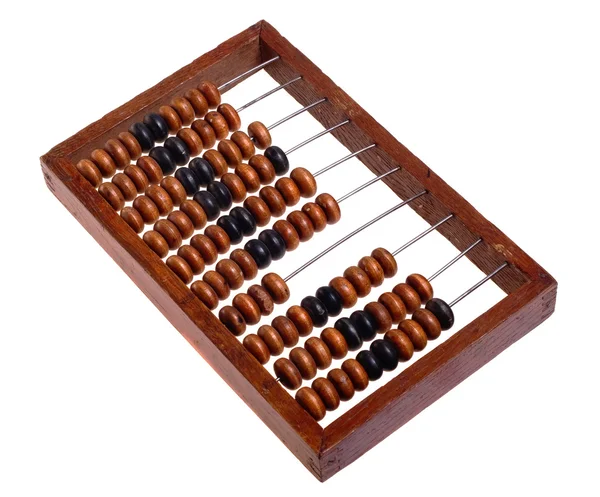 Oude abacus, geïsoleerd op een witte achtergrond (retro). — Stockfoto