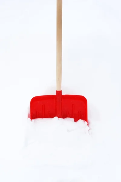 Schop op de witte sneeuw. — Stockfoto