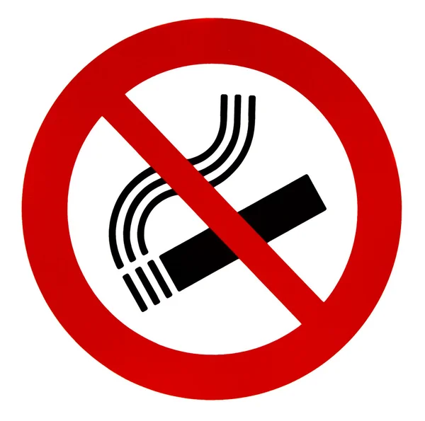"niet roken" ondertekenen, geïsoleerd op een witte achtergrond. Rechtenvrije Stockfoto's
