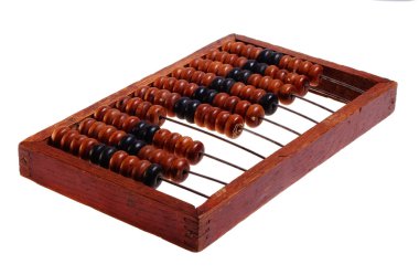 beyaz zemin üzerinde (retro izole eski abacus).