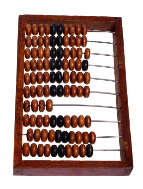 beyaz zemin üzerinde (retro izole eski abacus).