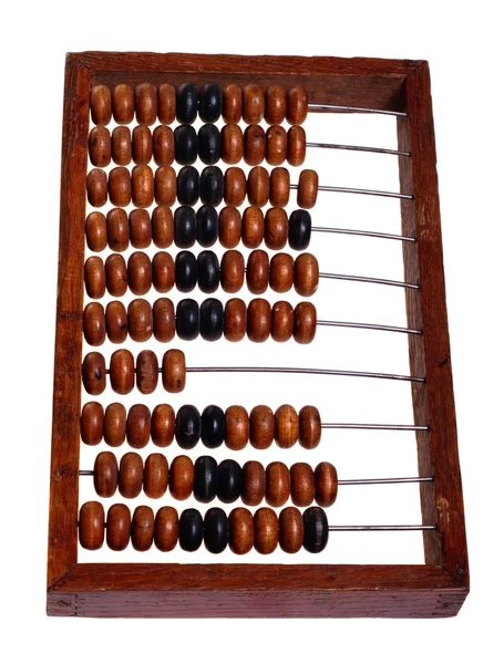 stock image Old abacus, isolated on a white background (retro).