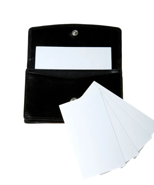 흰색 배경에 고립 된 비즈니스 카드 케이스. — 스톡 사진