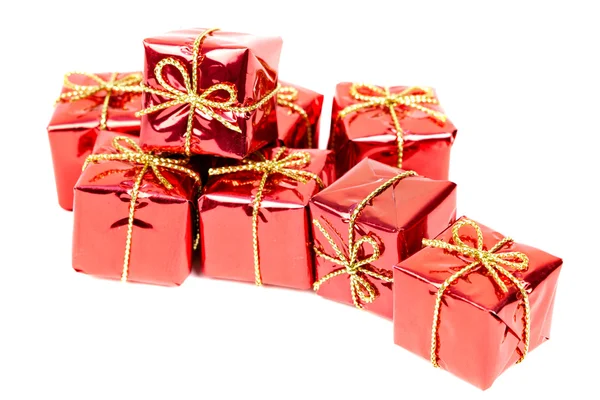 Small holiday gift boxes — Stock Photo, Image