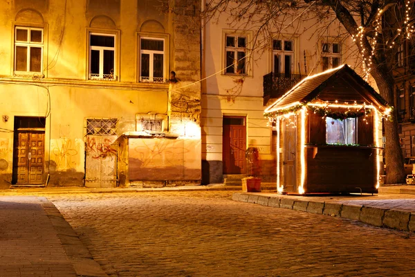 夜の旧ヨーロッパの町 — ストック写真