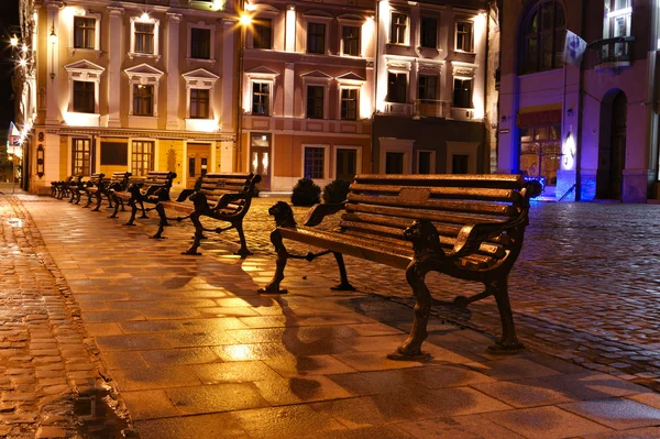 Wgląd nocy starego miasta Europy — Zdjęcie stockowe