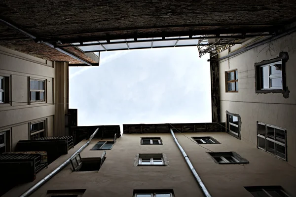 stock image Courtyard of old buildings