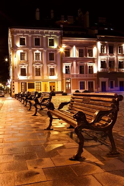 Night view of the old european town — Stock Photo, Image