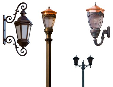 Retro street lamps clipart