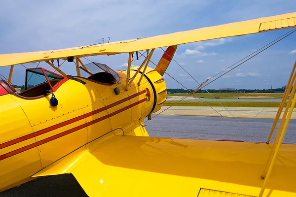 stock image Yellow vintage plane