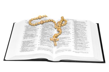 Opened Bible with cross clipart