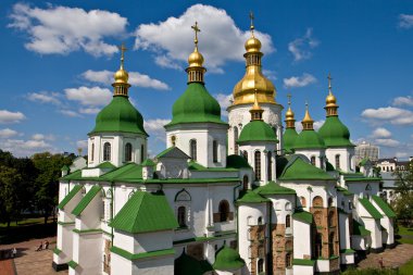 Tops of church Saint Sophia in Kiev clipart