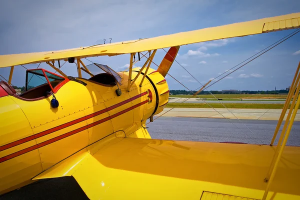 stock image Yellow vintage plane