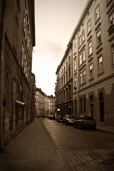 Imagen retro de la vieja calle europea — Foto de Stock