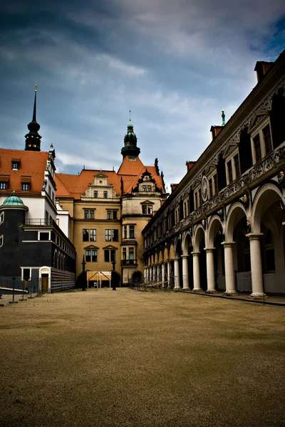 Empty street in the old center of Dresden — Stock Photo, Image
