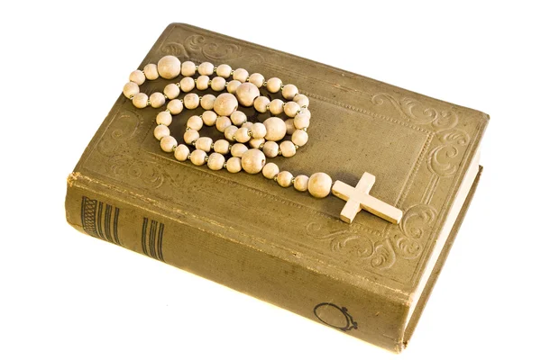 Staré holy bible s kříž — Stock fotografie