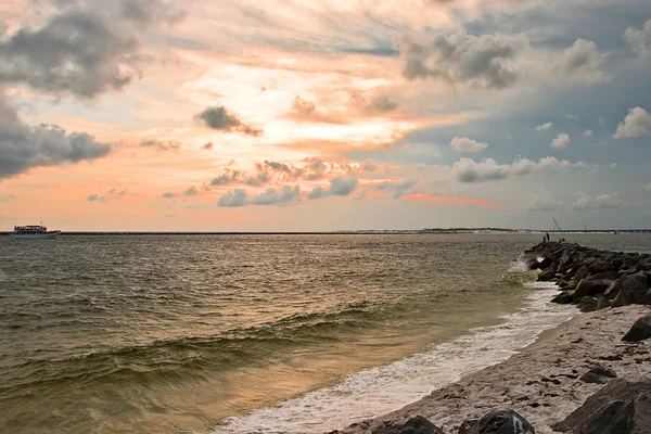 美丽的海滩日落 — 图库照片