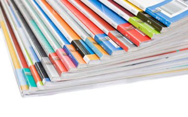 Pile of colorful magazines clipart