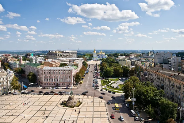 Вид з літака на Київ — стокове фото