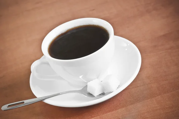 Černá káva — Stock fotografie