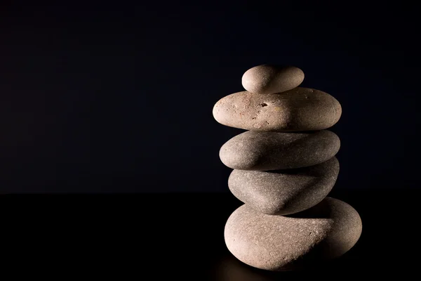 Five stones in zen balance — Stock Photo, Image