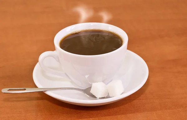 Szczelnie-do góry białe filiżanka kawy — Zdjęcie stockowe